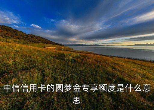 中信信用卡的圓夢(mèng)金專享額度是什么意思