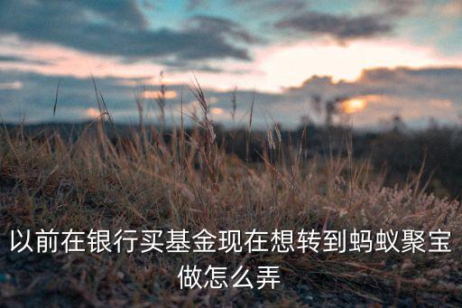 數(shù)米基金怎么轉(zhuǎn)到螞蟻聚寶，以前在銀行買基金現(xiàn)在想轉(zhuǎn)到螞蟻聚寶做怎么弄