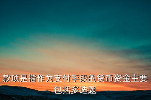 款項(xiàng)什么意思，不論款項(xiàng)是否收付的款項(xiàng)是什么意思