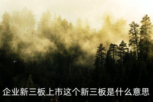 上新三板是什么意思，企業(yè)新三板上市這個新三板是什么意思