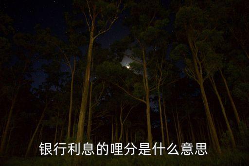 銀行利息的哩分是什么意思
