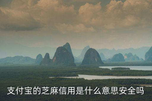 支付寶的芝麻信用是什么意思安全嗎