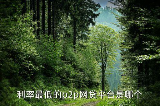 利率最低的p2p網貸平臺是哪個