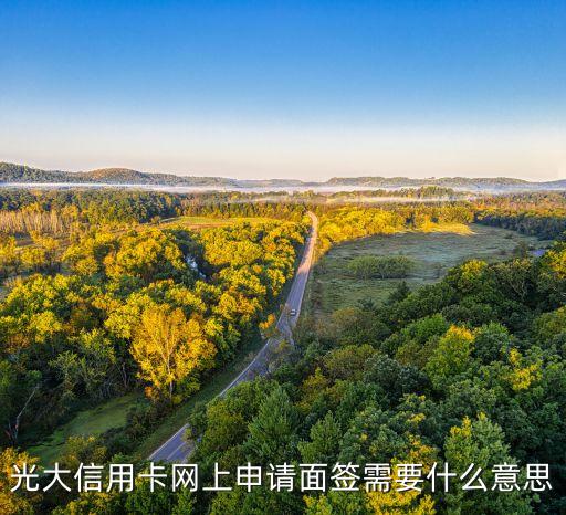 光大信用卡網(wǎng)上申請(qǐng)面簽需要什么意思