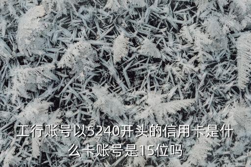工行賬號以5240開頭的信用卡是什么卡賬號是15位嗎