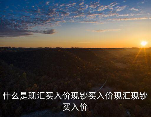 什么是現(xiàn)匯買入價(jià)現(xiàn)鈔買入價(jià)現(xiàn)匯現(xiàn)鈔買入價(jià)
