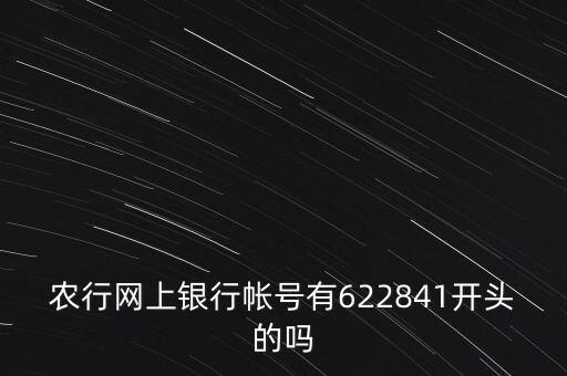農(nóng)行網(wǎng)上銀行帳號有622841開頭的嗎