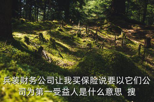 兵裝財(cái)務(wù)公司讓我買保險(xiǎn)說要以它們公司為第一受益人是什么意思  搜
