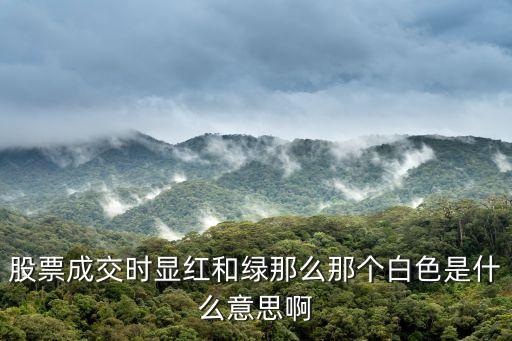股票成交時(shí)顯紅和綠那么那個(gè)白色是什么意思啊