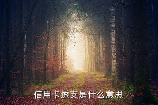信用卡透支是什么意思