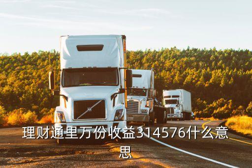理財通里萬份收益314576什么意思