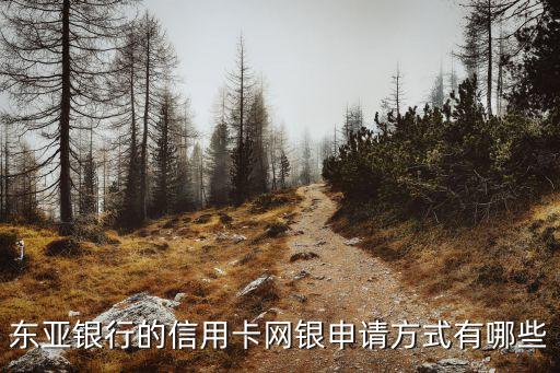 東亞銀行的信用卡網(wǎng)銀申請方式有哪些