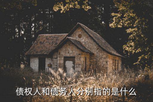 債權(quán)人和債務人分別指的是什么