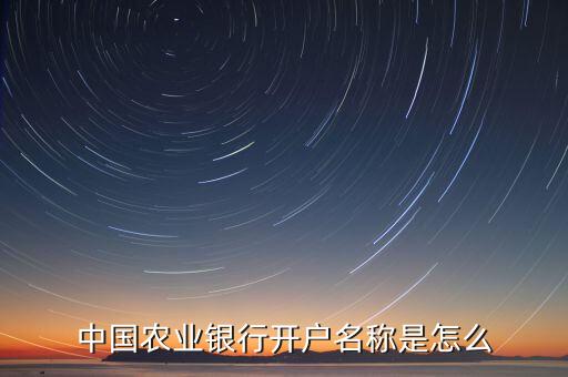 中國(guó)農(nóng)業(yè)銀行開(kāi)戶(hù)名稱(chēng)是怎么