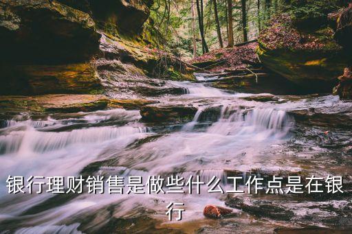 銀行理財銷售是做些什么工作點是在銀行