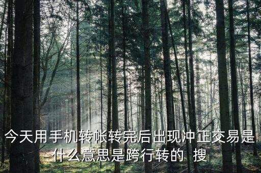 跨行轉(zhuǎn)賬沖正是什么意思，今天用手機轉(zhuǎn)帳轉(zhuǎn)完后出現(xiàn)沖正交易是什么意思是跨行轉(zhuǎn)的  搜