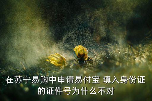 在蘇寧易購中申請易付寶 填入身份證的證件號為什么不對