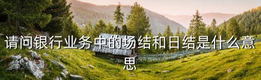 請問銀行業(yè)務中的場結和日結是什么意思