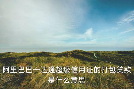 阿里巴巴一達通超級信用證的打包貸款是什么意思