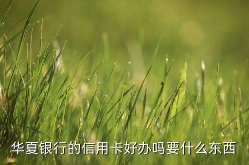 華夏銀行的信用卡好辦嗎要什么東西