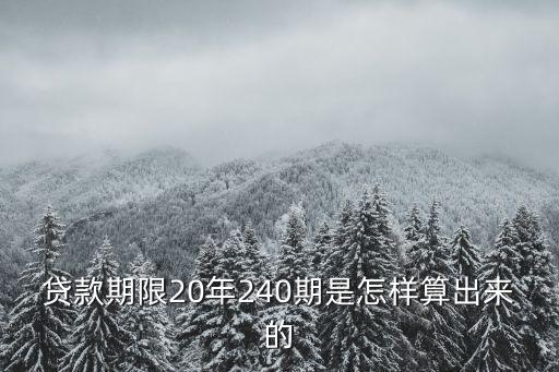 貸款期限20年240期是怎樣算出來的
