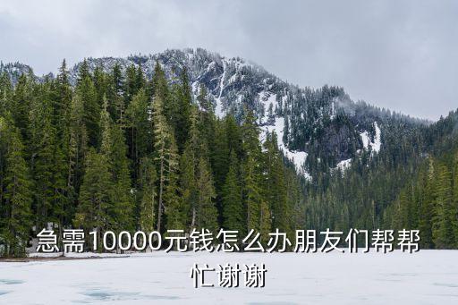 急需10000元錢怎么辦朋友們幫幫忙謝謝