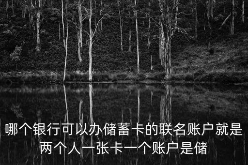 哪個銀行可以辦儲蓄卡的聯(lián)名賬戶就是兩個人一張卡一個賬戶是儲