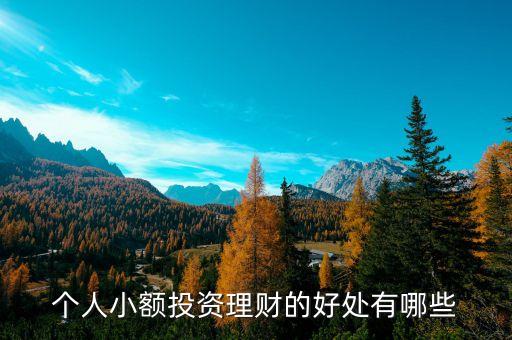 我想貸款投資什么好處，個人小額投資理財?shù)暮锰幱心男?/></a></span><span id=