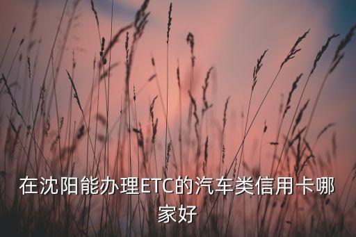 在沈陽能辦理ETC的汽車類信用卡哪家好