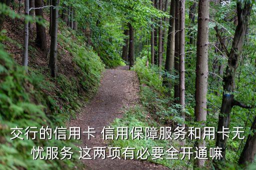交行的信用卡 信用保障服務和用卡無憂服務 這兩項有必要全開通嘛