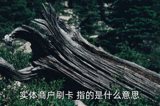 實(shí)體商戶刷卡 指的是什么意思