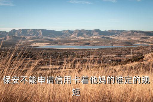 為什么保安不能申請信用卡，保安不能申請信用卡著他媽的誰定的規(guī)矩