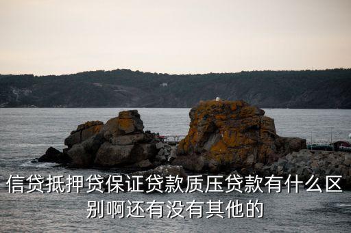 什么叫做保證貸款，信貸抵押貸保證貸款質(zhì)壓貸款有什么區(qū)別啊還有沒有其他的