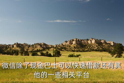馬上貸還有什么入口，微信除了現(xiàn)金巴士可以快速借款還有其他的一些相關(guān)平臺(tái)
