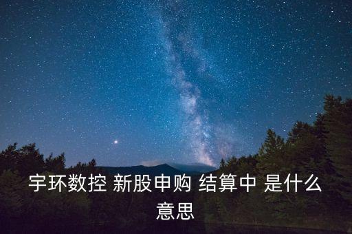 宇環(huán)數(shù)控 新股申購(gòu) 結(jié)算中 是什么意思