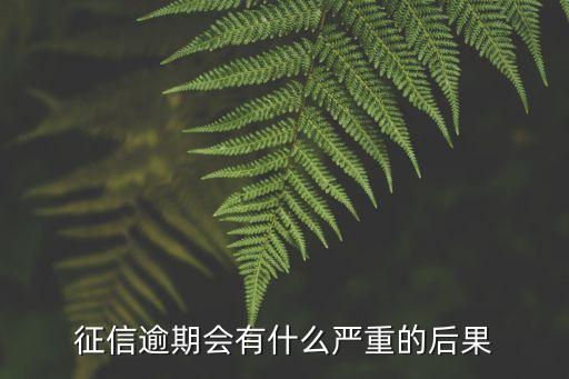 征信逾期會有什么嚴重的后果