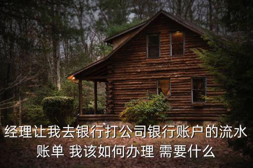 經(jīng)理讓我去銀行打公司銀行賬戶的流水賬單 我該如何辦理 需要什么