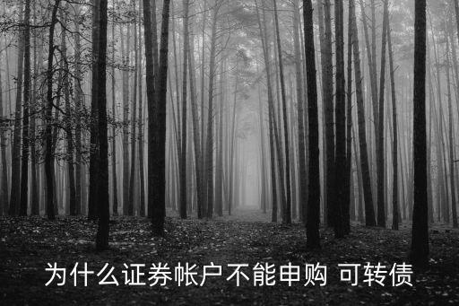 為什么證券帳戶不能申購 可轉(zhuǎn)債