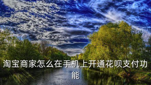 淘寶商家怎么在手機(jī)上開(kāi)通花唄支付功能