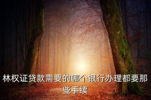 林權(quán)證貸款需要什么手續(xù)，林權(quán)證抵押貸款程序