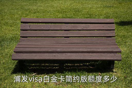 浦發(fā)visa白金卡簡(jiǎn)約版額度多少