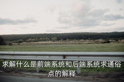 求解什么是前端系統(tǒng)和后端系統(tǒng)求通俗點(diǎn)的解釋
