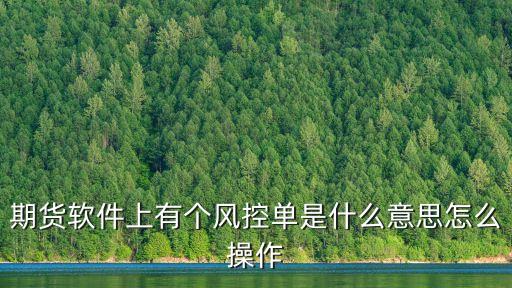 什么是期貨風(fēng)控，股指期貨風(fēng)控什么意思