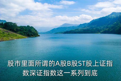 股市里面所謂的A股B股ST股上證指數(shù)深證指數(shù)這一系列到底