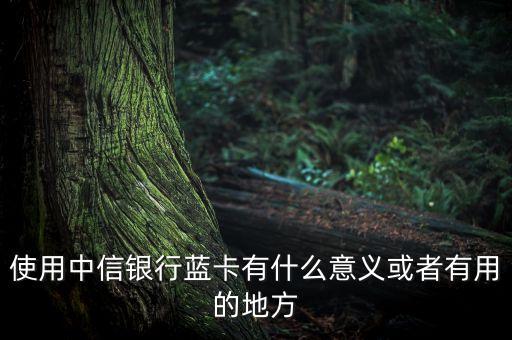 使用中信銀行藍(lán)卡有什么意義或者有用的地方