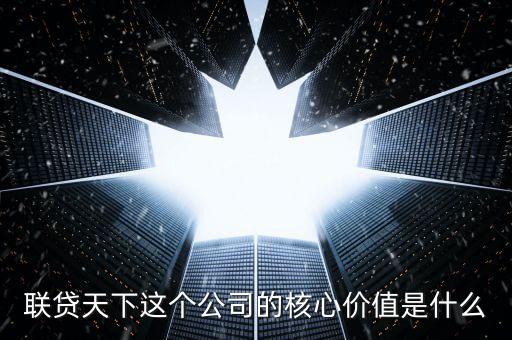 貸款公司的價值是什么，聯(lián)貸天下這個公司的核心價值是什么