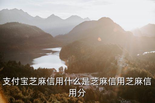 支付寶芝麻信用什么是芝麻信用芝麻信用分
