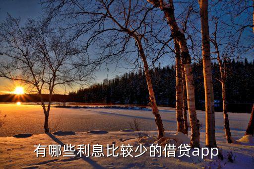 有哪些利息比較少的借貸app