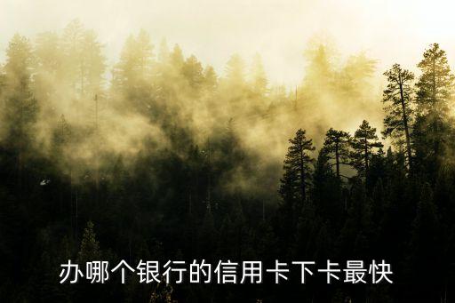 什么銀行下卡最快，以卡辦卡哪家銀行信用卡下卡最快
