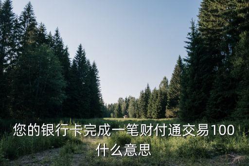 您的銀行卡完成一筆財付通交易100什么意思